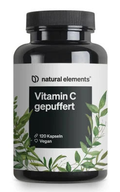 Vitamin C gepuffert 500mg – 120 Kapseln – magenschonend – pflanzliche Fermentation|natural elements Online
