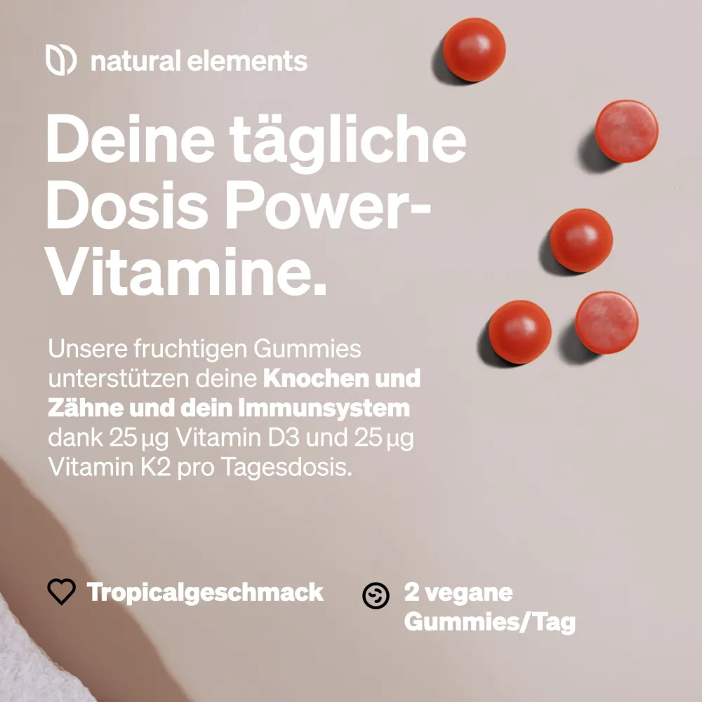 Vitamin D3/K2 – 120 Gummies – 1.000I.E. D3/Tag – Tropical – Markenrohstoff K2VITAL®>natural elements Discount