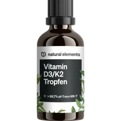 Vitamin D3 + K2 Tropfen – 99,7+% All-Trans K2VITAL® von Kappa + Vitamin D3|natural elements New