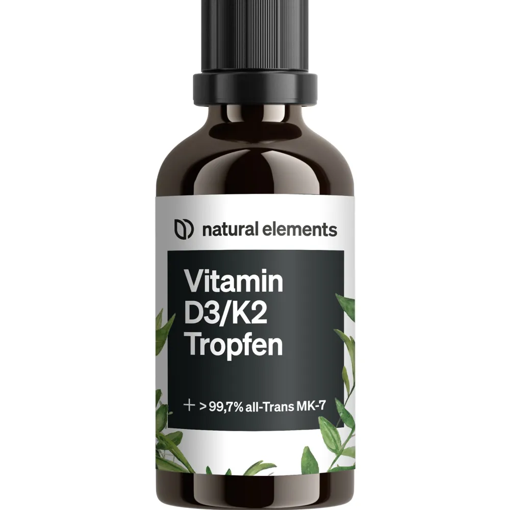 Vitamin D3 + K2 Tropfen – 99,7+% All-Trans K2VITAL® von Kappa + Vitamin D3|natural elements New