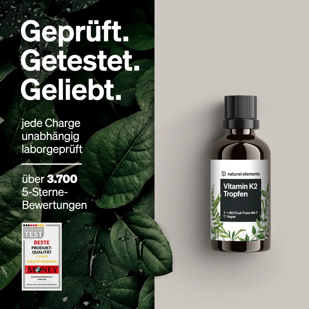 Vitamin K2 MK-7 200µg – 50 ml – all-Trans Gehalt >99,7%>natural elements
