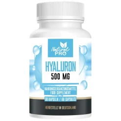 Natural Pro | Hyaluron Kapseln hochdosiert 500mg | Klare Inhaltsstoffe| New
