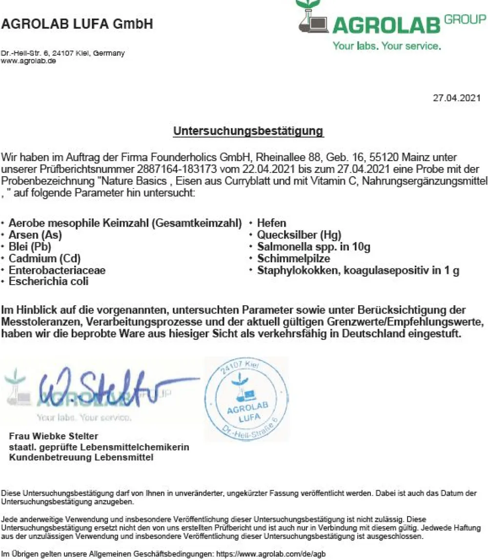 ® - Natürliches Eisen mit Vitamin C Vegan>NATURE BASICS New
