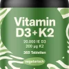 Nature Flow Vitamin D3 K2 Tabletten 20000 IE| Discount