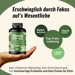 Nature Flow Vitamin D3 K2 Tabletten 20000 IE| Discount