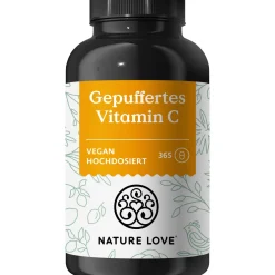 ® Gepuffertes Vitamin C - Hochdosiert mit 1000mg Vitamin C je Tagesdosis - 365 Kapseln|NATURE LOVE New