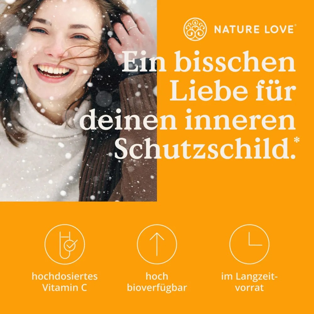 ® Gepuffertes Vitamin C - Hochdosiert mit 1000mg Vitamin C je Tagesdosis - 365 Kapseln|NATURE LOVE New