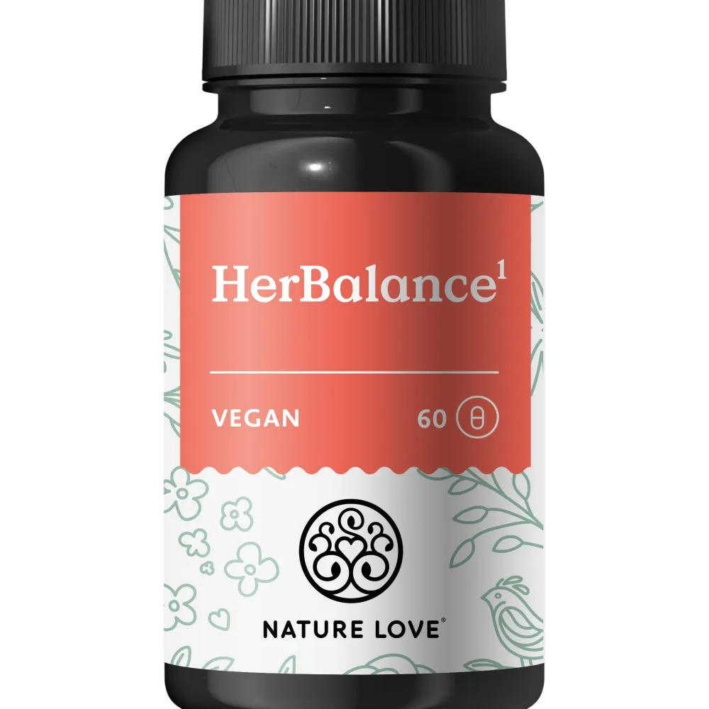 NATURE LOVE® HerBalance für Frauen – 60 Kapseln – Mönchspeffer, Magnesium, Vitamin B6, Folsäure| Sale