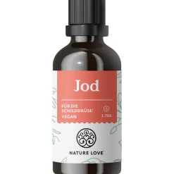 NATURE LOVE® Jod Tropfen - 150µg 50ml - alkoholfrei und vegan - geschmacksneutral>