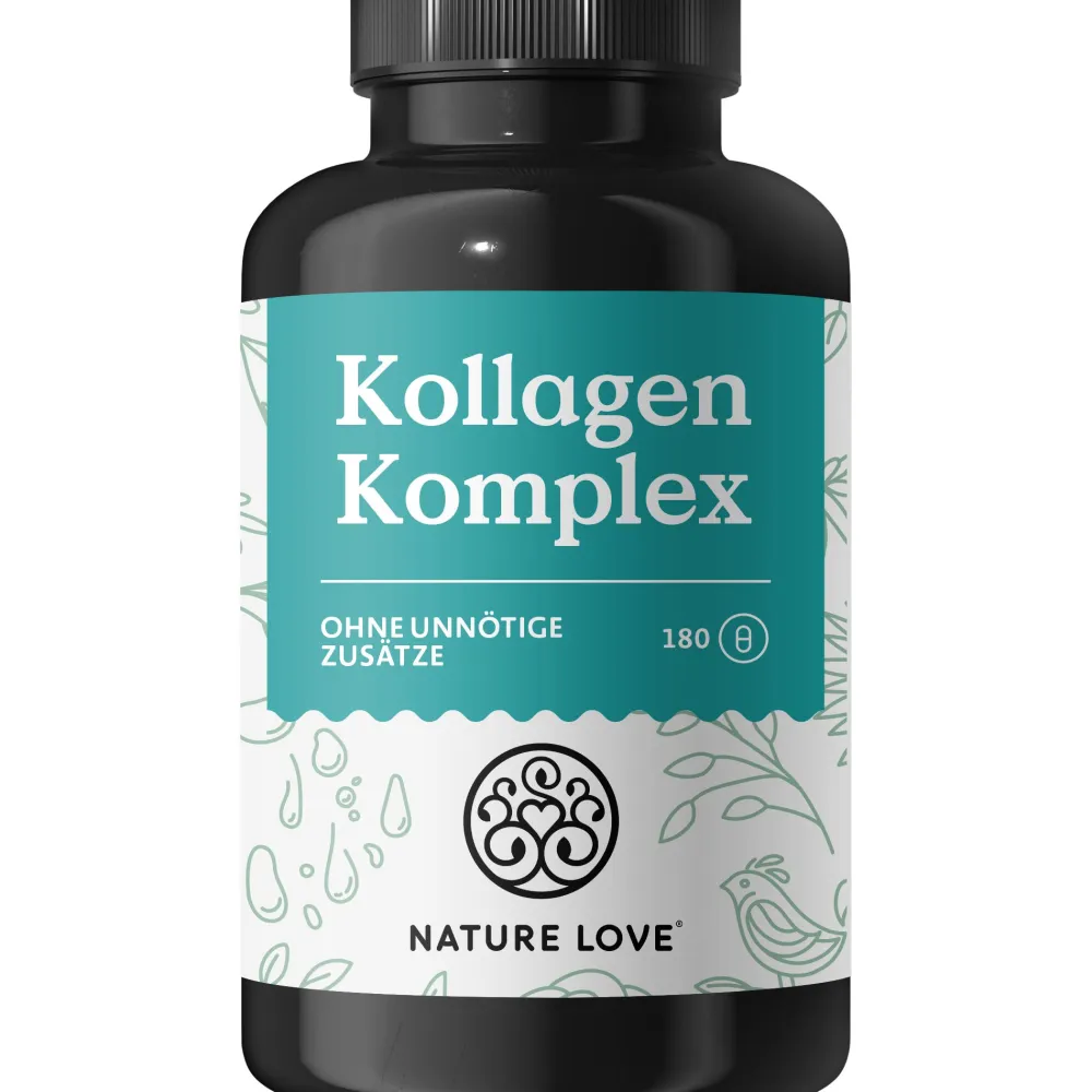 ® Kollagen Komplex – 180 Kapseln mit Hyaluron, Biotin, Zink, Selen, Vitamin C & Silicium|NATURE LOVE Outlet
