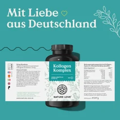 ® Kollagen Komplex – 180 Kapseln mit Hyaluron, Biotin, Zink, Selen, Vitamin C & Silicium|NATURE LOVE Outlet