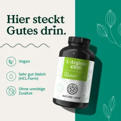 ® L-Arginin - 365 Kapseln - Hochdosiert: 4500mg HCL (davon 3.750 mg Arginin)/Tagesdosis><noscript><img width=