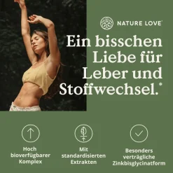 ® Leber Komplex - 120 Kapseln - Mariendistel, Cholin, Artischockenextrakt, Curcuma & Zink|NATURE LOVE Discount