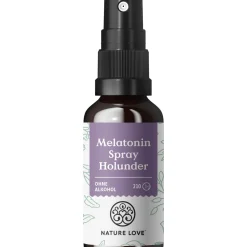® Melatonin Spray – Holunder – ohne Alkohol – 0,5mg Melatonin/Tag – Vitamin B1 & 6 – 30ml>NATURE LOVE Hot