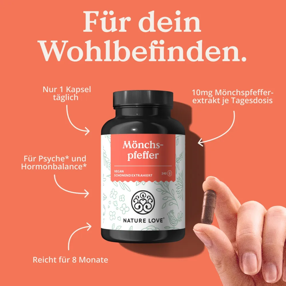 ® Mönchspfeffer Kapseln - 240 Stk - 4:1 Extrakt Original Vitex Agnus Castus 10mg/Kapsel>NATURE LOVE Outlet