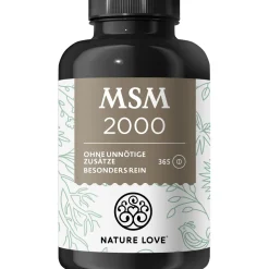 ® MSM 2000mg mit Vitamin C - 365 Tabletten - Kompakteres MSM Pulver als bei Kapseln|NATURE LOVE Clearance