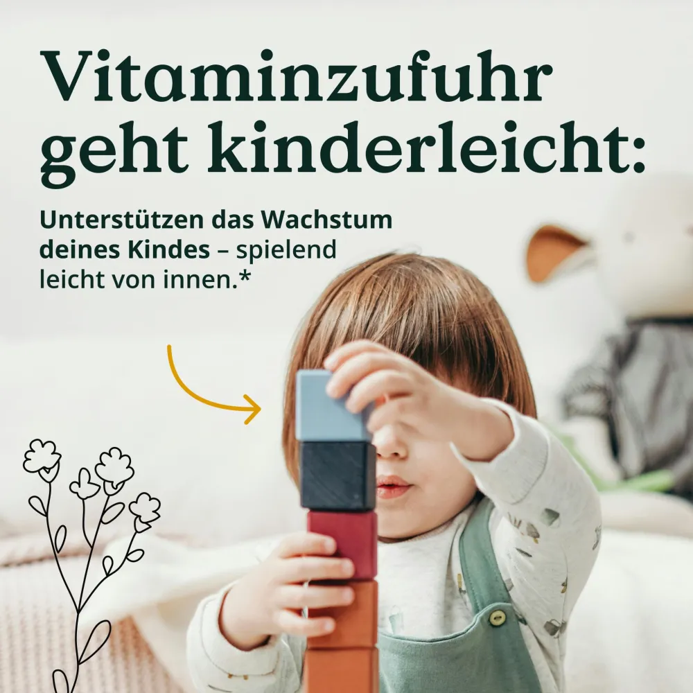 ® Multivitamin Gummies Kids – 120 Stk – ohne Zuckerzusatz – Vit A, B1, B3, B6, B7, B12, E|NATURE LOVE