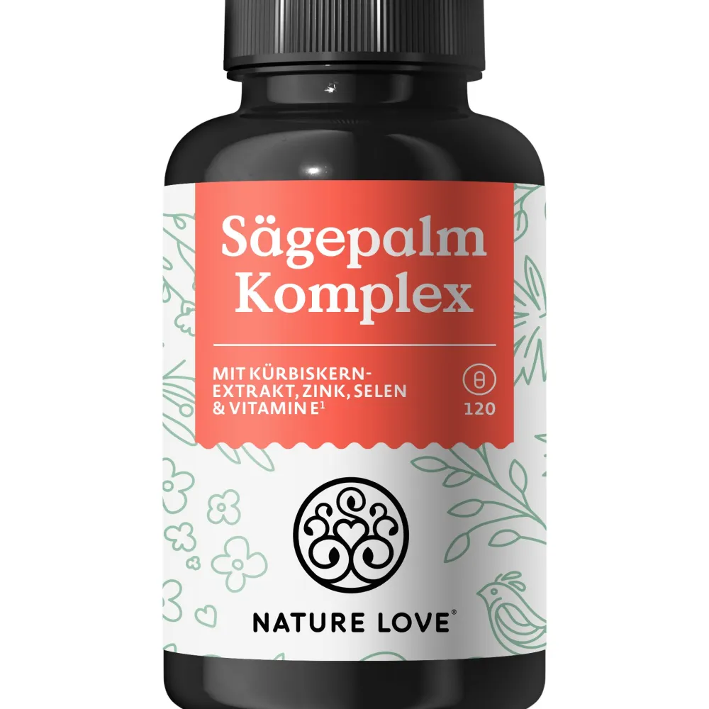 ® Sägepalm Komplex - 120 Kapseln - Sägepalme (Saw Palmetto) mit 5% Phytosterolen>NATURE LOVE Sale