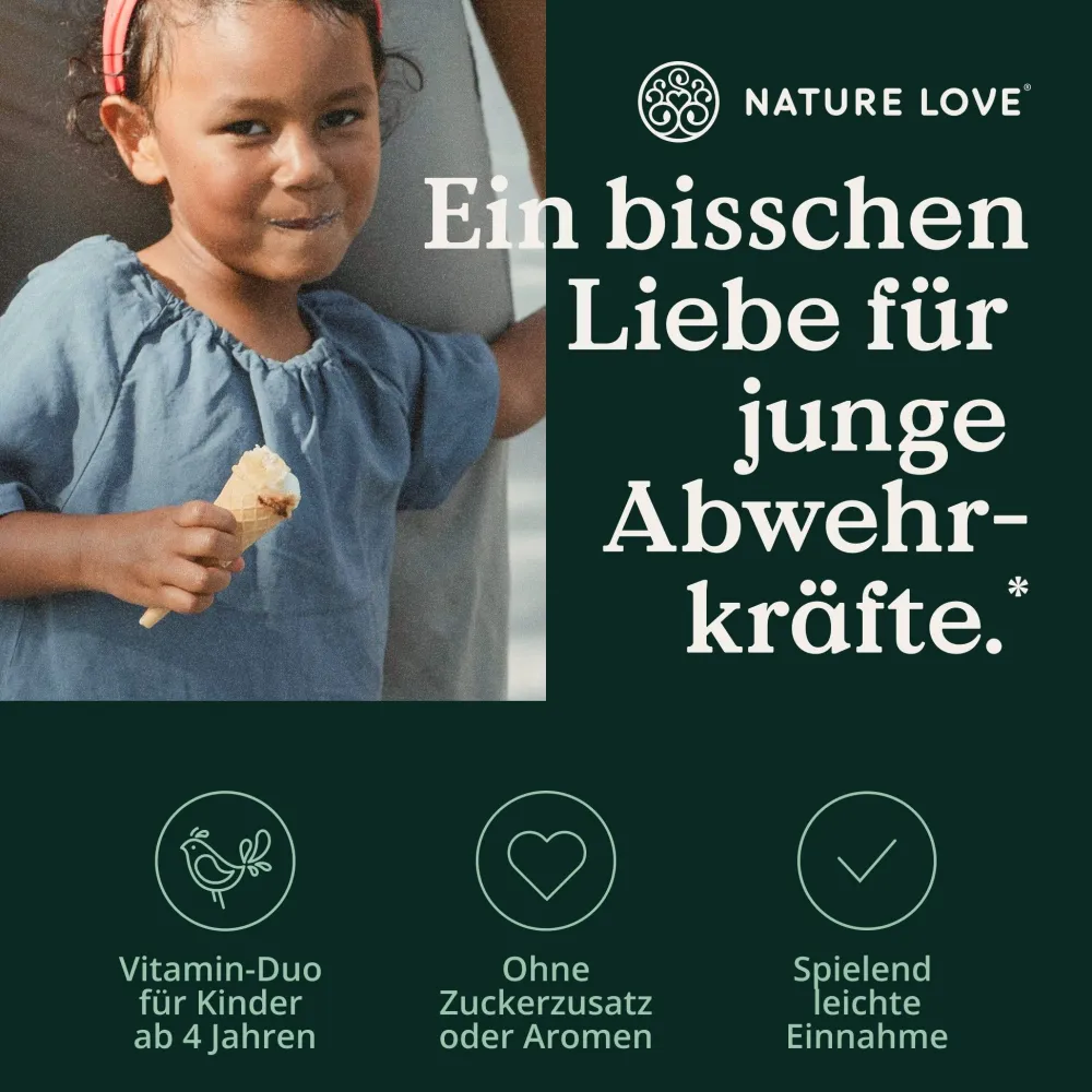 NATURE LOVE® Vitamin D3 + K2 Kinder (20ml) - 800 I.E. Vitamin D3/Tagesdosis - optimal für kids| Discount
