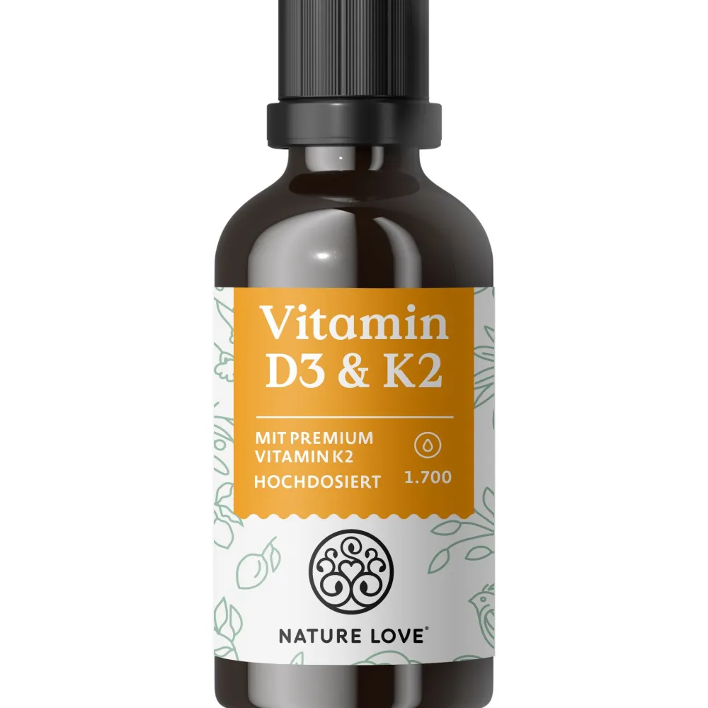 ® Vitamin D3/K2 (50ml) - K2VITAL® 99,7% all-trans - 1000I.E. Vit D & 20µg Vit K2/Tropfen>NATURE LOVE Best
