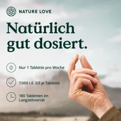 ® Vitamin D3 K2 Wochendepot – 180 Stück – 7000IE D3 + 140µg K2/Tablette ><noscript><img width=