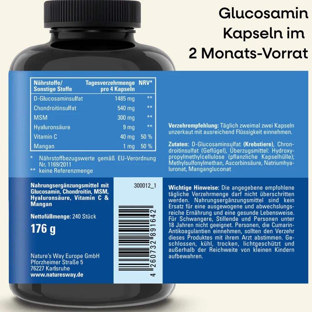 Nature's Way Glucosamin Chondroitin MSM Kapseln| New