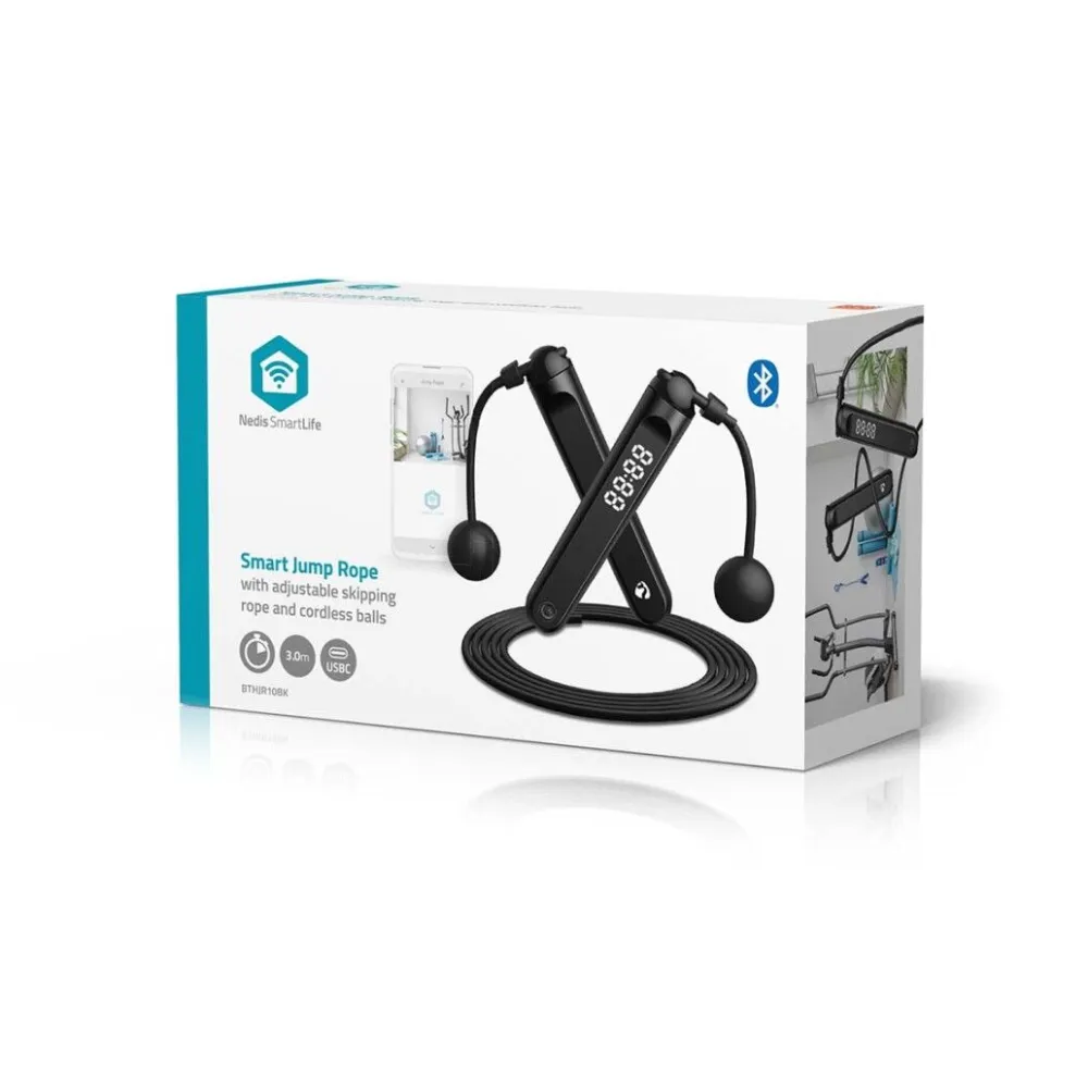 SmartLife Outdoor-Sport / Sprungseil / Bluetooth® / Dual Hall sensor / LED-Anzeige / PVC / 3.>nedis