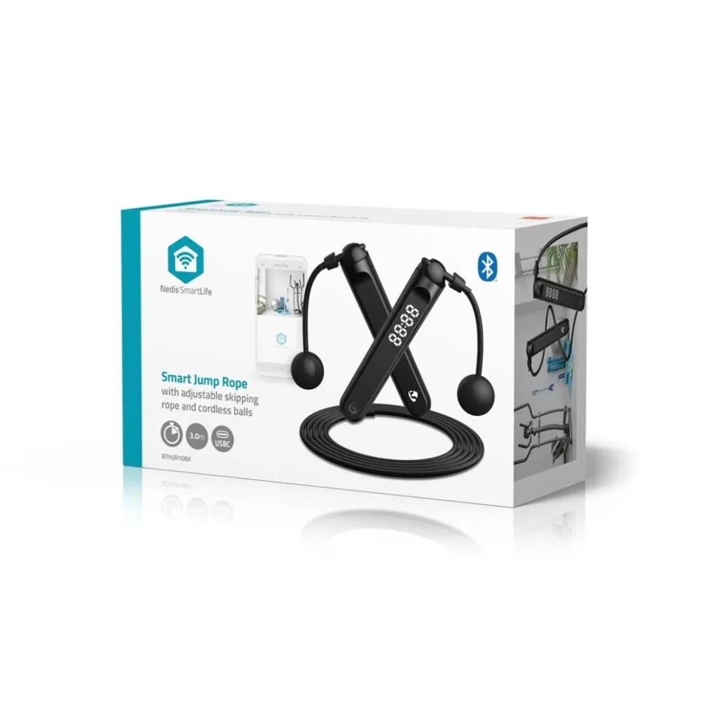 SmartLife Outdoor-Sport / Sprungseil / Bluetooth® / Dual Hall sensor / LED-Anzeige / PVC / 3.>nedis