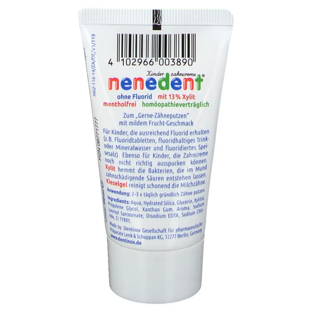 ® Kinderzahncreme ohne Fluorid|Nenedent Discount