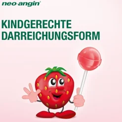 Junior Halsschmerzlutscher mit leckerem Erdbeergeschmack für Kinder ab 3 Jahren|neo-angin