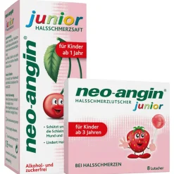 ® junior Halsschmerzsaft + Halsschmerzlutscher>neo-angin New