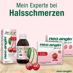 junior Halsschmerzsaft mit leckerem Kirschgeschmack für Kinder ab 1 Jahr - zuckerfrei|neo-angin Discount