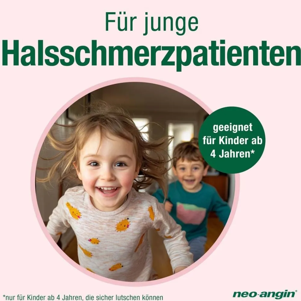 junior Halstabletten mit leckerem Erdbeergeschmack für Kinder ab 4 Jahren|neo-angin