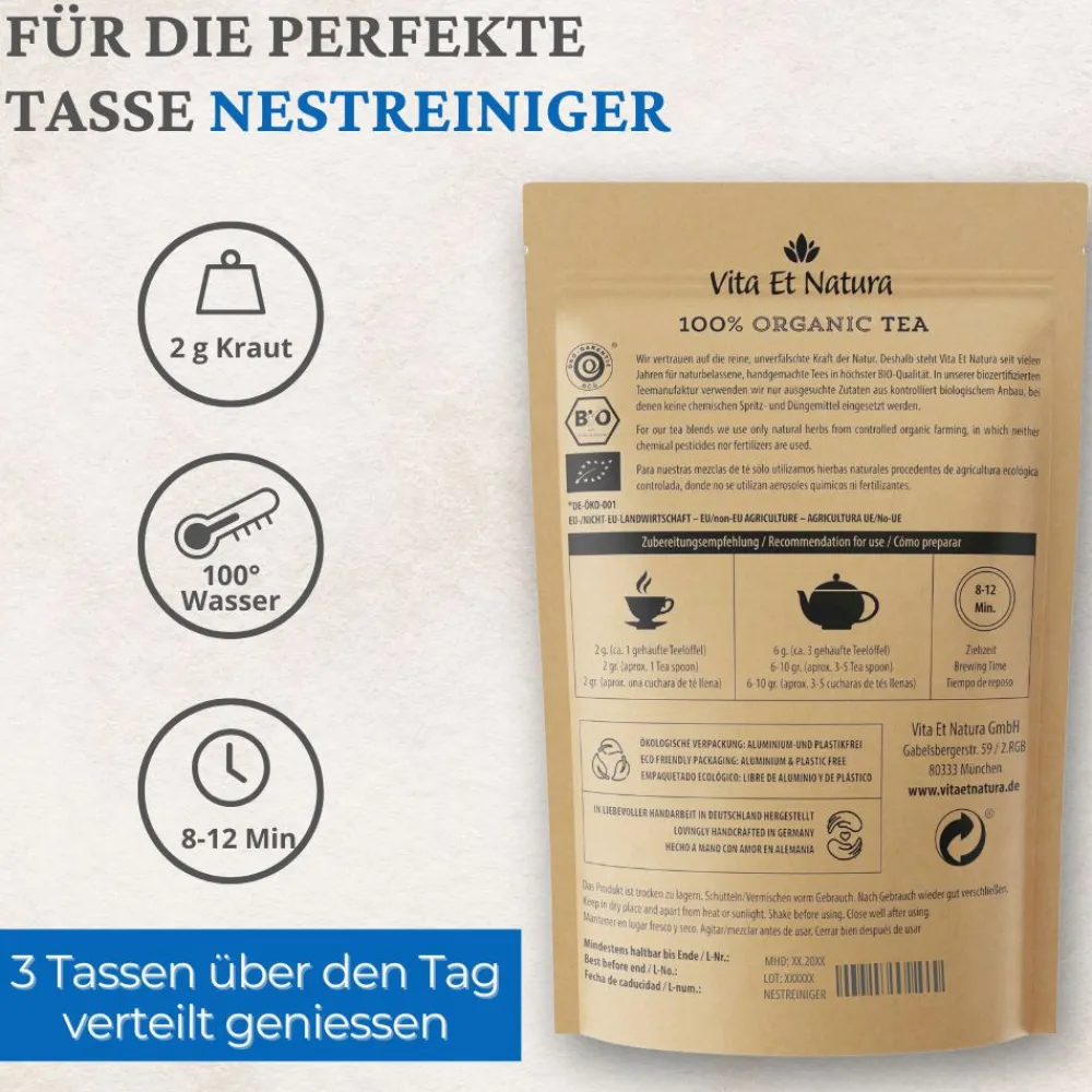 Nestreiniger® Tee - 100% biologisch - Vita Et Natura® Teemanufaktur| Hot
