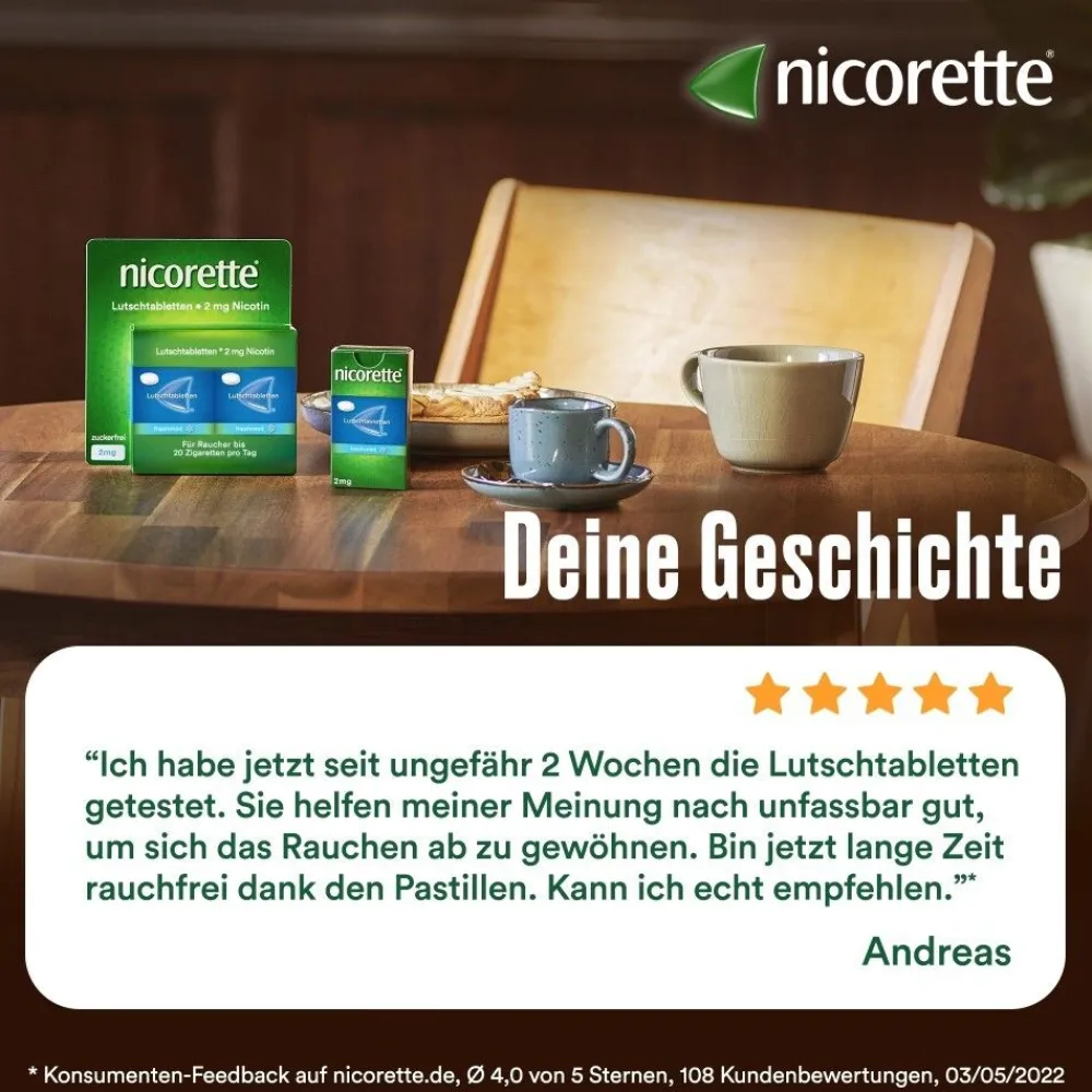 Lutschtablette freshmint 2 mg Nikotin zum Rauchen aufhören>Nicorette Outlet