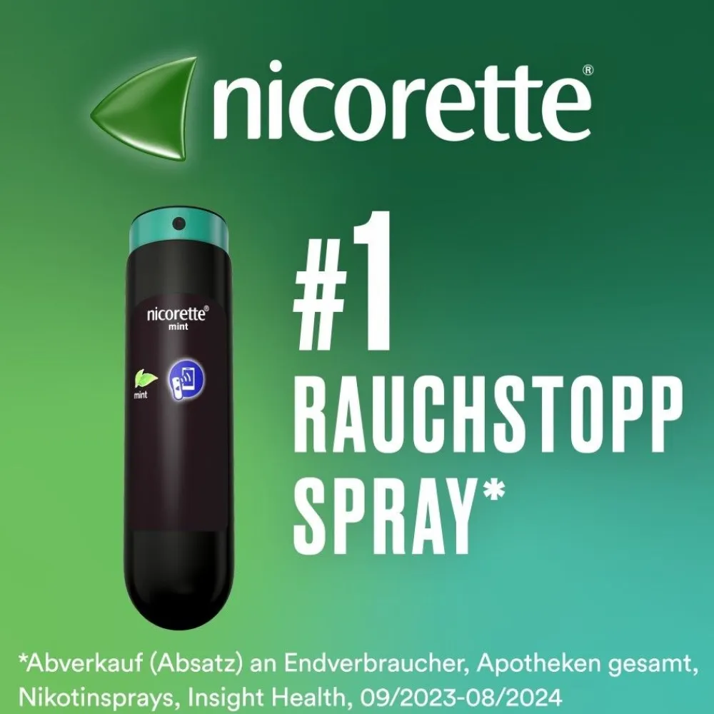 mint Spray zum Rauchen aufhören, mit App-Funktion>Nicorette New