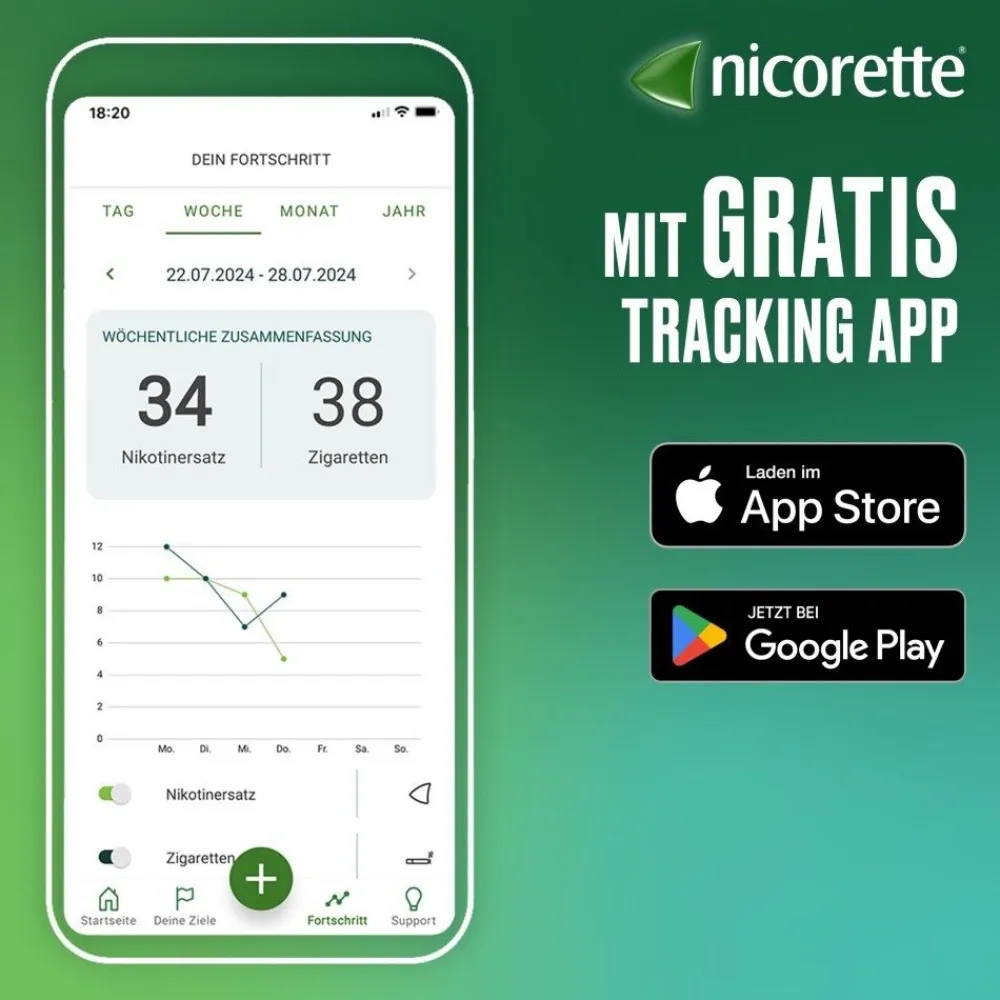 mint Spray zum Rauchen aufhören, mit App-Funktion>Nicorette New
