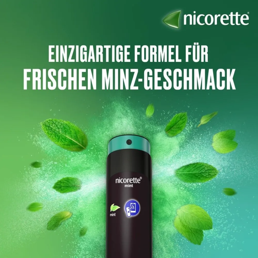 mint Spray zum Rauchen aufhören, mit App-Funktion>Nicorette New