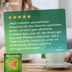 nicorette TX Pflaster mit 10 mg Nikotin zum Rauchen aufhören><noscript><img width=