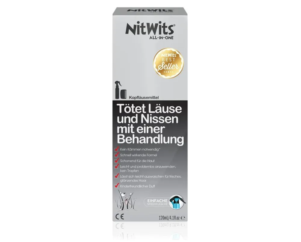 NitWits Läusemittel Kopfläuse - All-In-One Läuse Abwehrspray gegen Läuse und Nissen> Best
