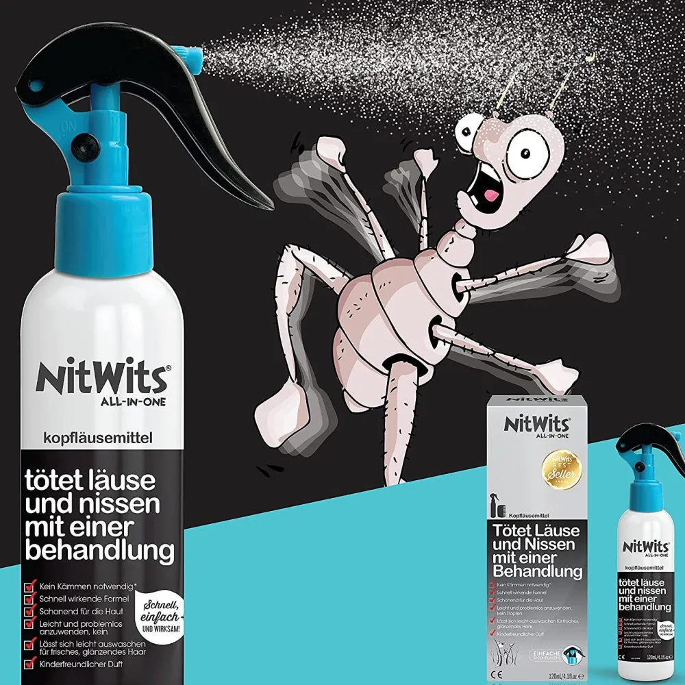 NitWits Läusemittel Kopfläuse - All-In-One Läuse Abwehrspray gegen Läuse und Nissen> Best
