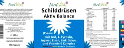 Nord Vital Schilddrüsen-Aktiv-Balance -13-in-1-Komplex mit Jod, L-Tyrosin, Ingwer, Selen, Eisen, uvm| Hot