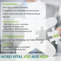 Nord Vital Schilddrüsen-Aktiv-Balance -13-in-1-Komplex mit Jod, L-Tyrosin, Ingwer, Selen, Eisen, uvm| Hot