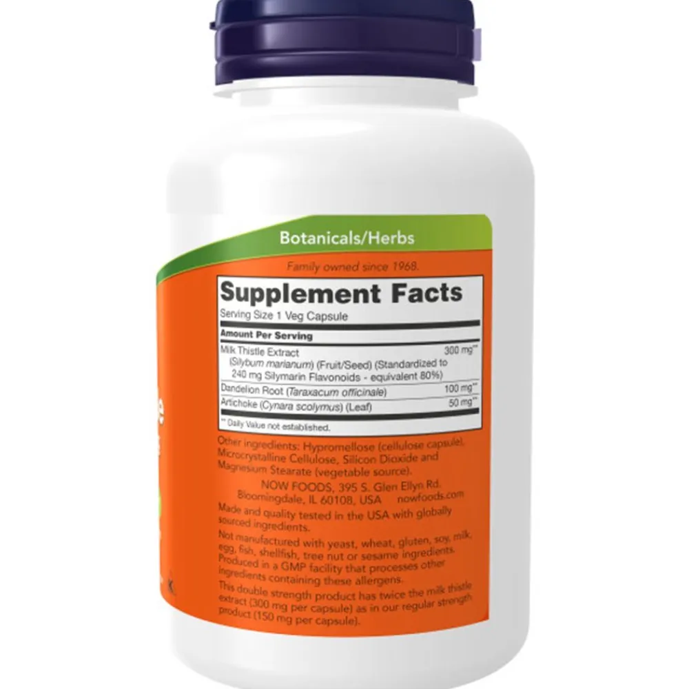 , Double Strength Milk Thistle Extract, Silymarin (240mg), 300mg>now foods Online