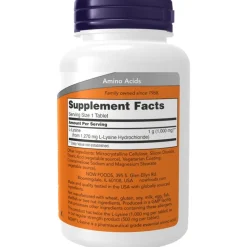 , L-Lysin, Double Strength, 1000mg>now foods Sale