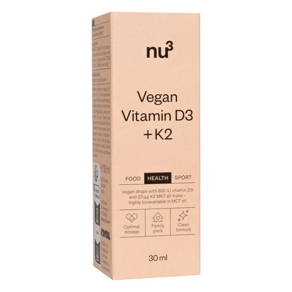 Premium Vegan Vitamin D3 + K2|Nu3 Hot