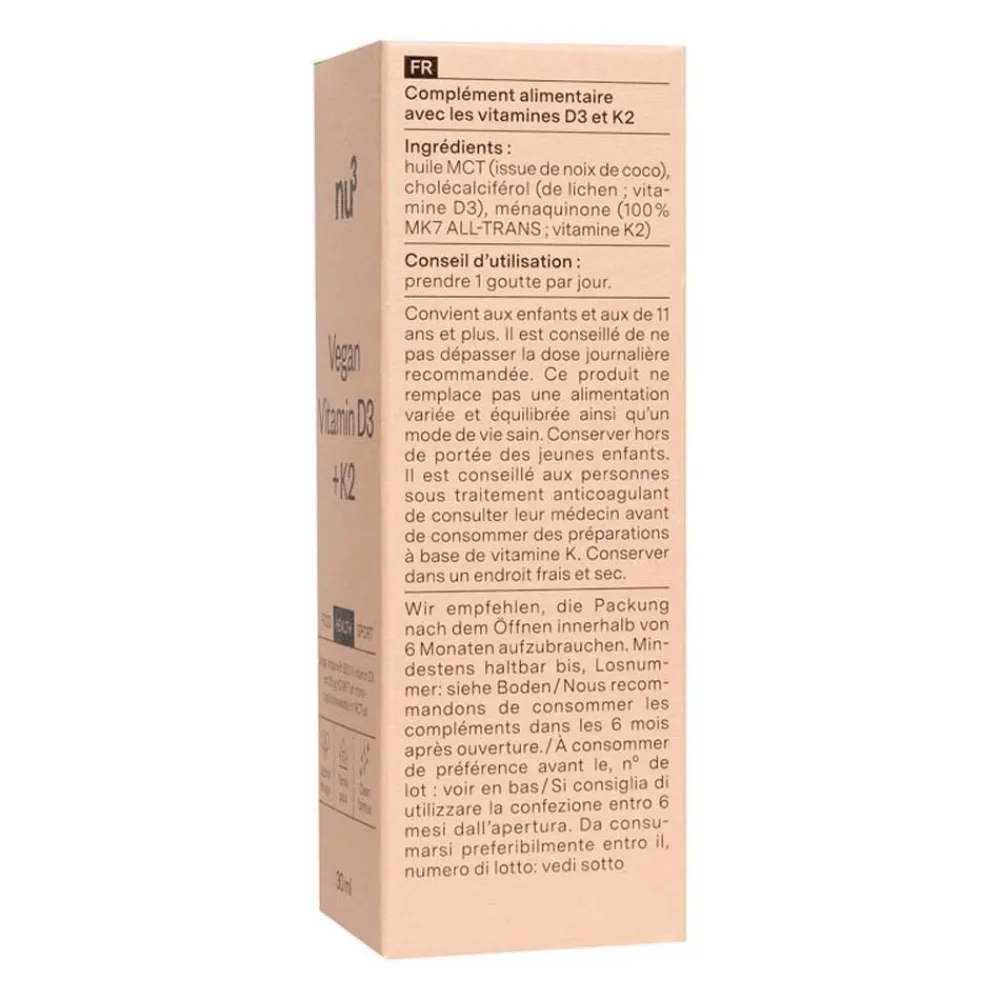 Premium Vegan Vitamin D3 + K2|Nu3 Best