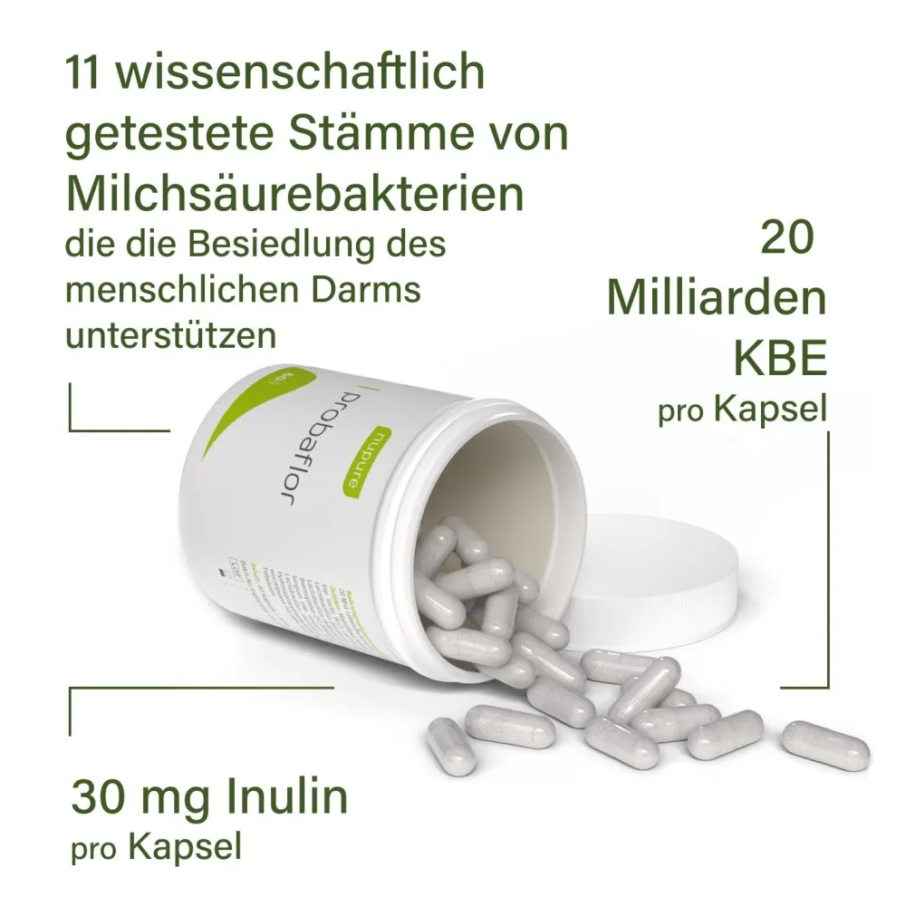Nupure probaflor - Kapseln mit 11 wertvollen Bakterienkulturen plus Inulin| Discount