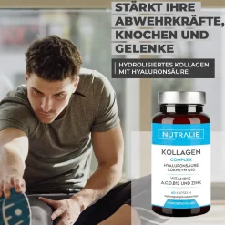 Nutralie Kollagen + Hyaluronsäure + Coenzym Q10 + Vitamine A, C, D und B12 + Zink|