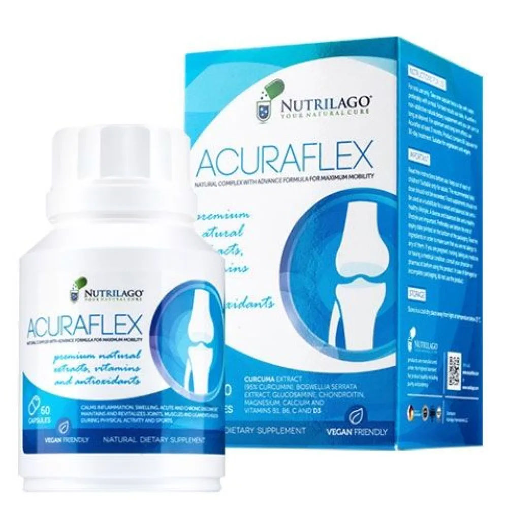 Nutrilago® ACURAFLEX Kapseln - Nahrungsergänzung für Gelenke, Knorpel und MEHR BEWEGLICHKEIT> Discount